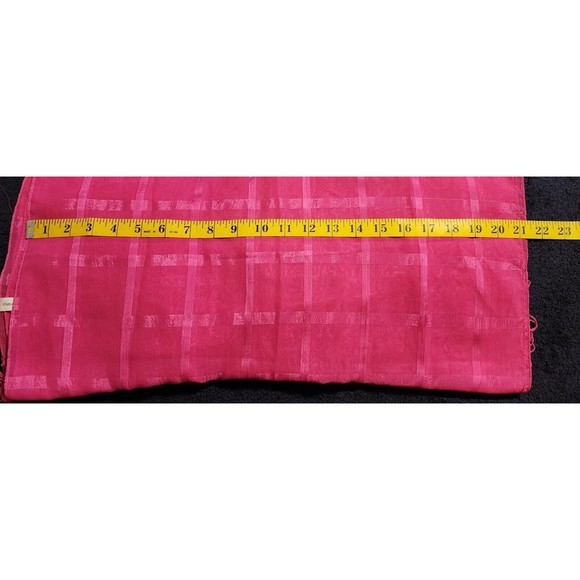 Pink Beautiful Simple Scarf Wrap With Fringed Edges - Picture 5 of 5